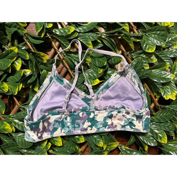 Joy Lab Purple White Green Cross Back Sports Bra Size Medium - Picture 2 of 4